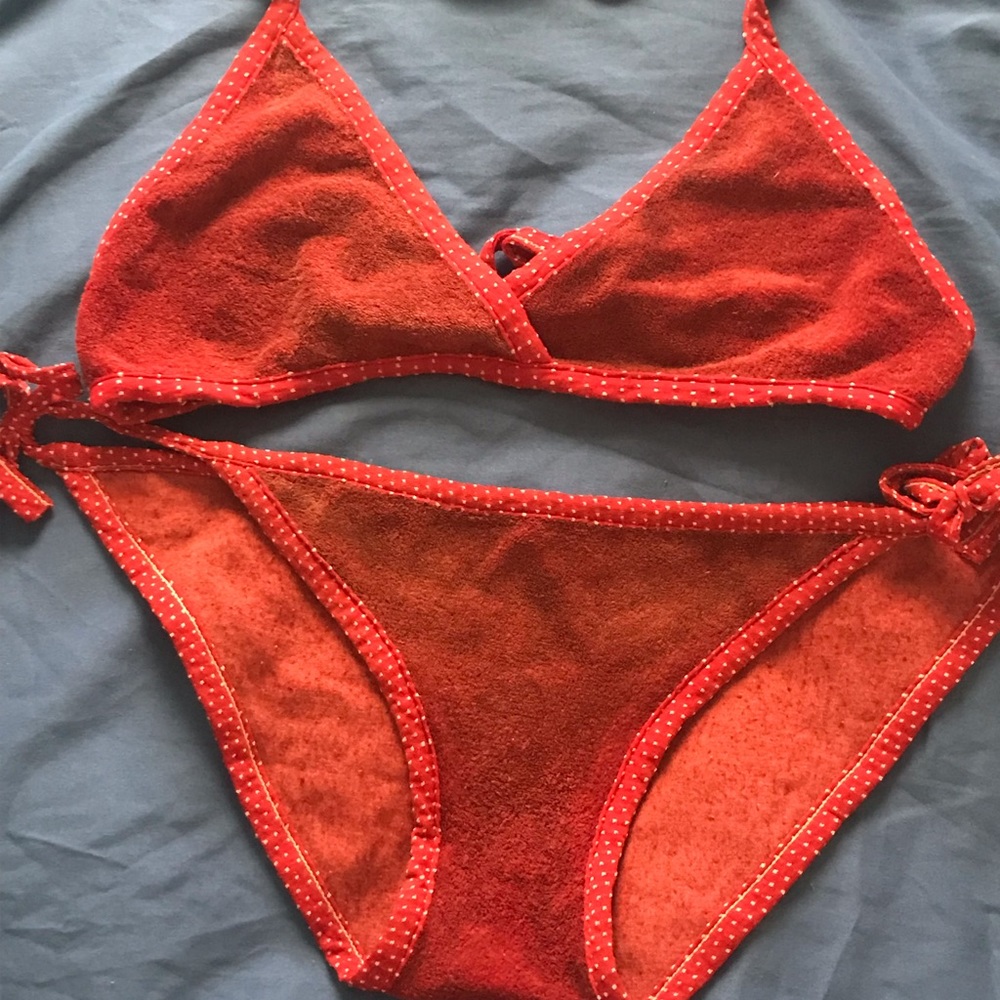 VINTAGE MCM MOD TERRY CLOTH BIKINI BATHING SUIT